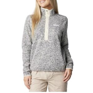 Columbia Women's Sweater Weather 1/4 Snap Pull Over in Chalk Heather